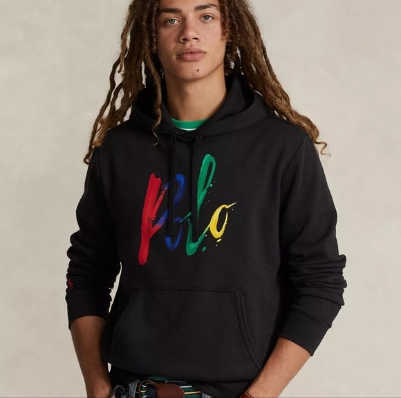 Polo Ralph Lauren Other - Polo by Ralph Lauren Multicolor Logo Black Hoodie Sz. XSmall